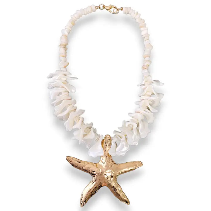 Chunky Shell Starfish Necklace | Handmade Statement Jewelry