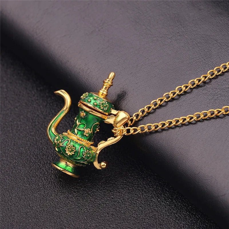 Fashion Womens Mens Necklace Teacup Necklace Cups Pendant Necklace 2022 Long Necklaces Enamel Tea Cups Jewelry on The Neck