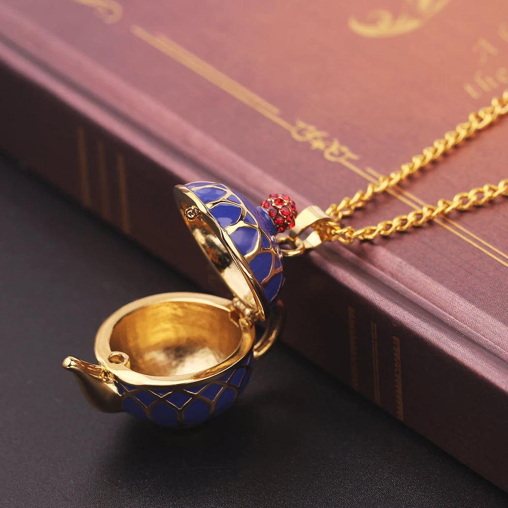 Fashion Womens Mens Necklace Teacup Necklace Cups Pendant Necklace 2022 Long Necklaces Enamel Tea Cups Jewelry on The Neck
