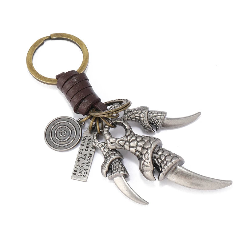 Punk rock claw pendant keychains