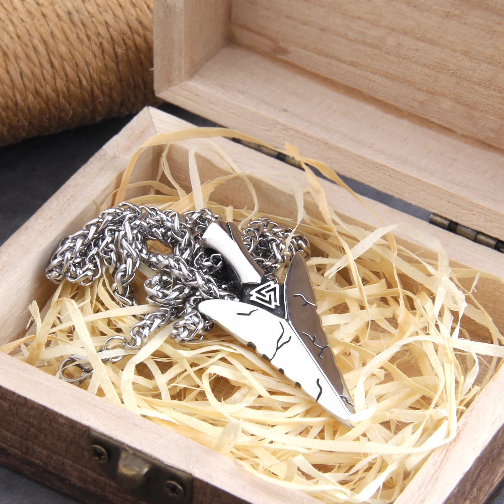 Men's Viking Spear Odin Amulet Pendant Necklace – Stainless Steel Norse Jewelry
