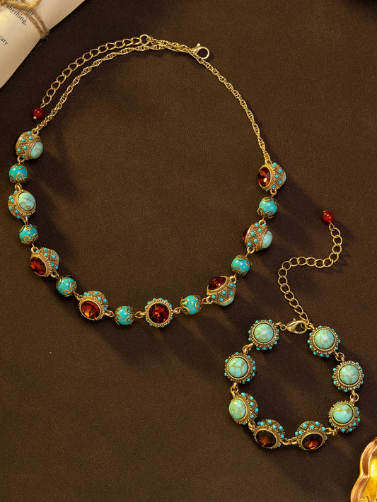 Vintage Green Rhinestone Necklace or Bracelet