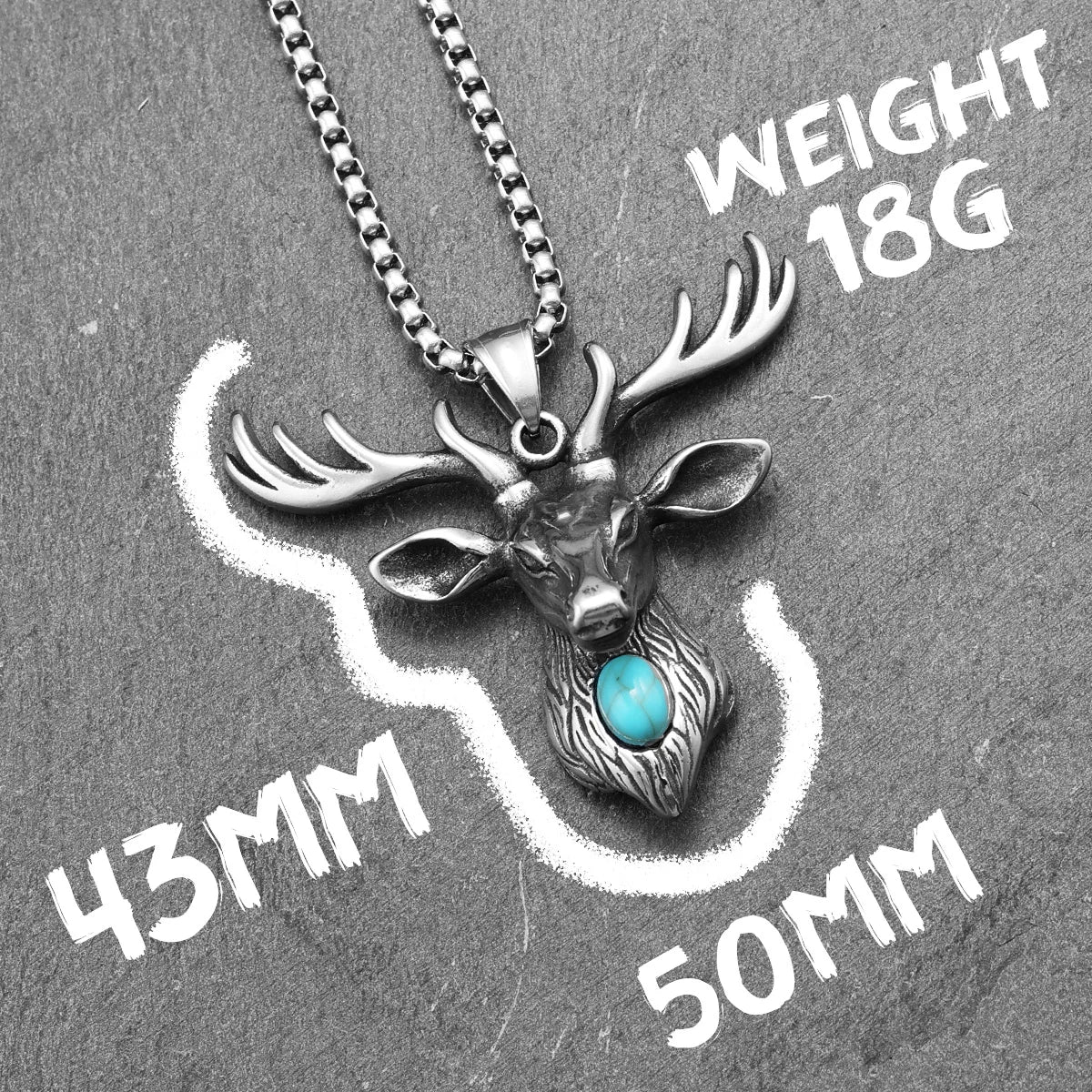 Men's Deer Pendants & Necklace 316L Stainless Steel