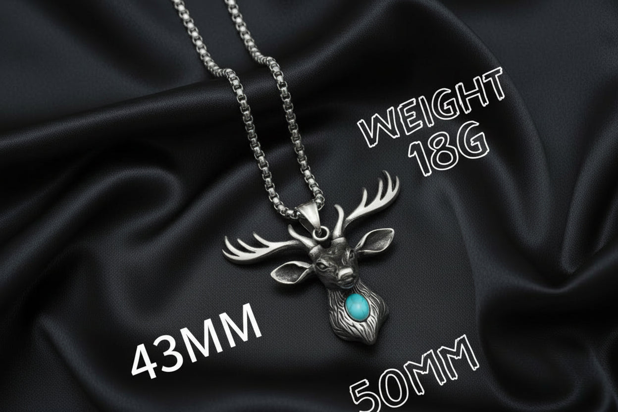 Men's Deer Pendants & Necklace 316L Stainless Steel