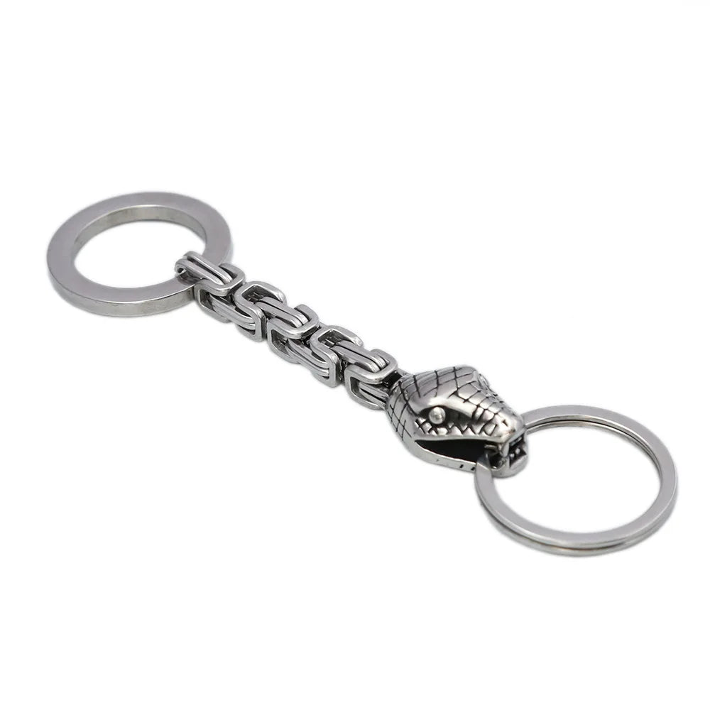 Chinese Dragon Head Stainless Steel Keychain — Viking Style | Men's Gift