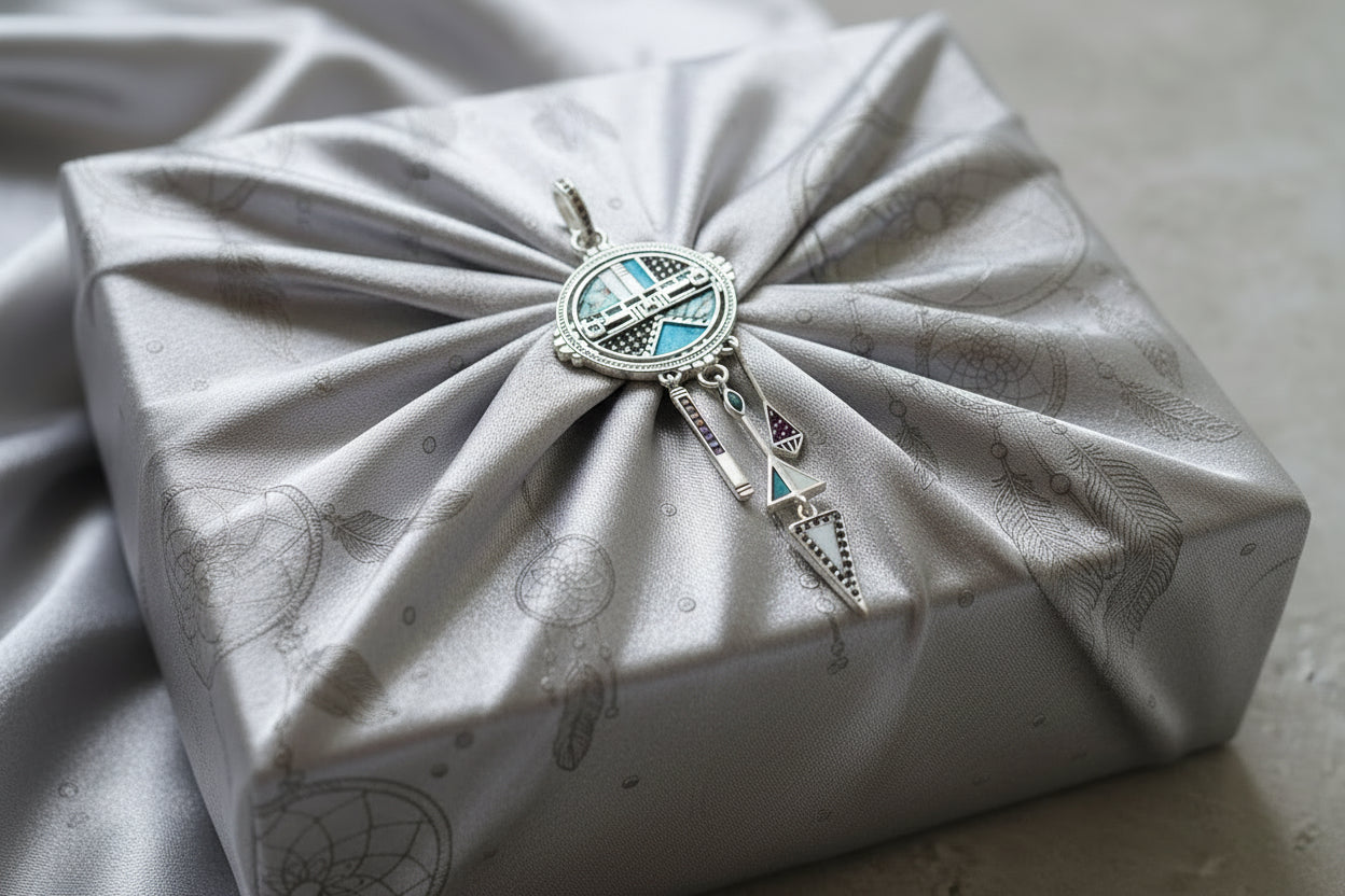 Pendant Dreamcatcher Sun Symbol,Summer Turquoise Jewelry 925 Sterling Silver