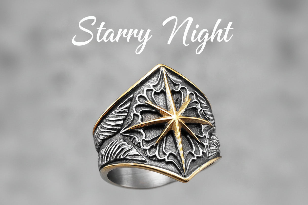 Men's Luxury 316L Stainless Steel Turquoise Gemstone Retro Ring