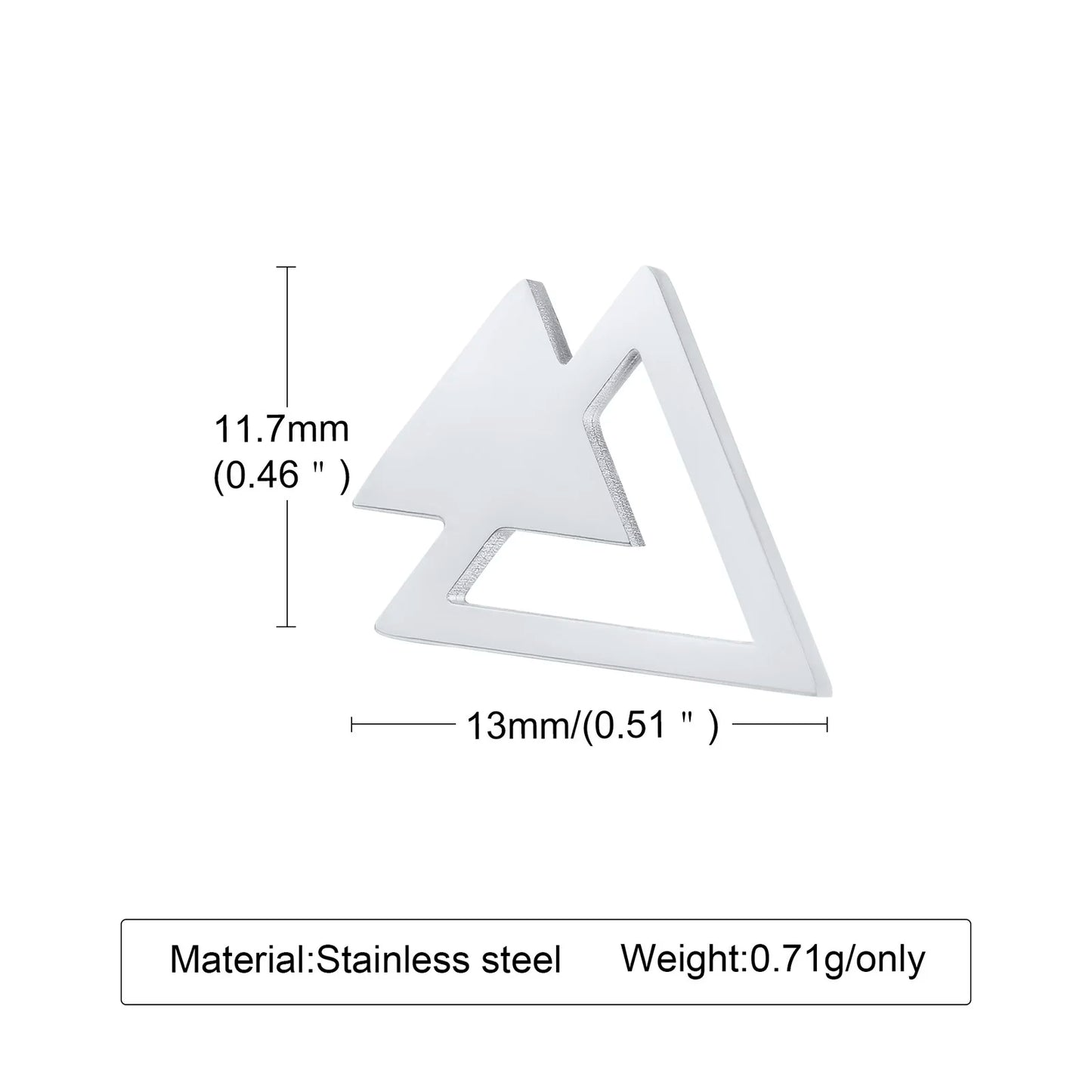 Stud Earring Men,Stainless Steel Double Triangle Arrow Arrowhead Geometric Minimalist Stud Earrings,Simple and Elegant Jewellery
