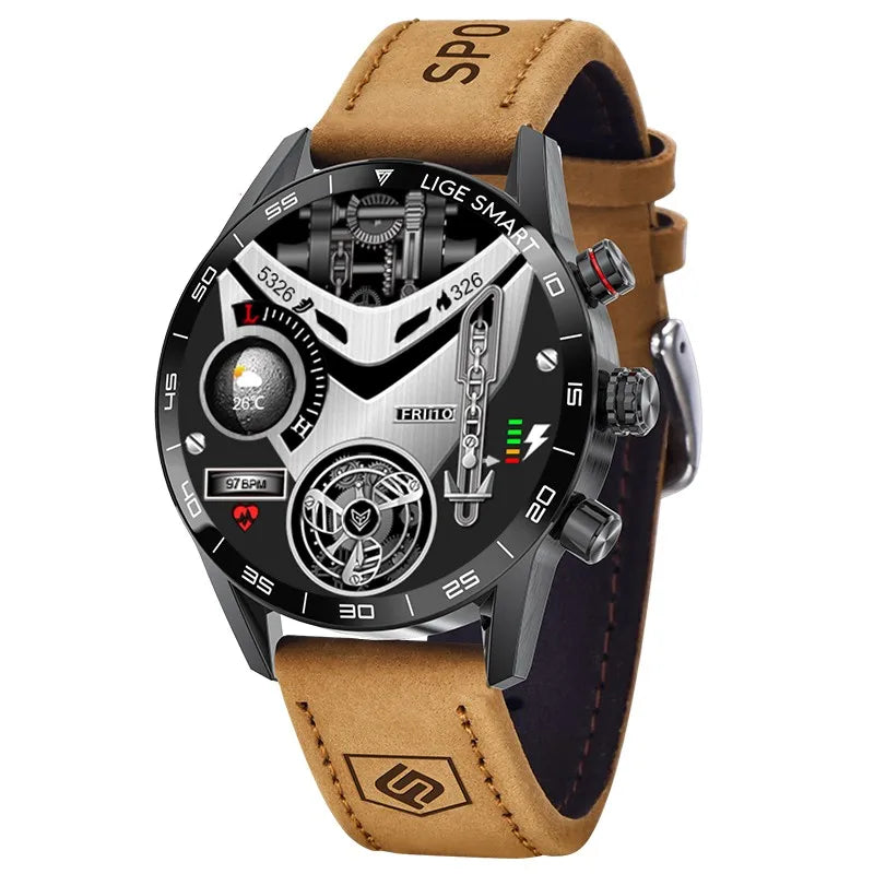 LIGE Men's Military GPS Smart Watch | Bluetooth Calls | 100+ Sport Modes | AMOLED