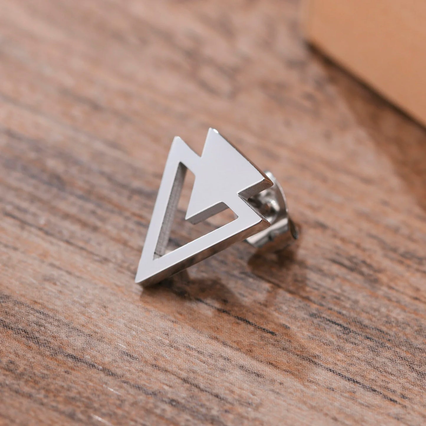 Stud Earring Men,Stainless Steel Double Triangle Arrow Arrowhead Geometric Minimalist Stud Earrings,Simple and Elegant Jewellery