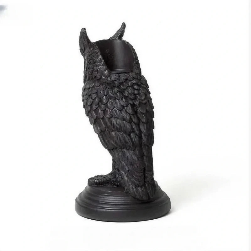 New Products In 2024 All Saints Day Gothic Candlestick Owl Crow Decoration Resin Handmade Crafts Antiquities Pendant Halloween