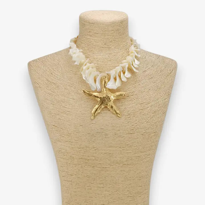 Chunky Shell Starfish Necklace | Handmade Statement Jewelry