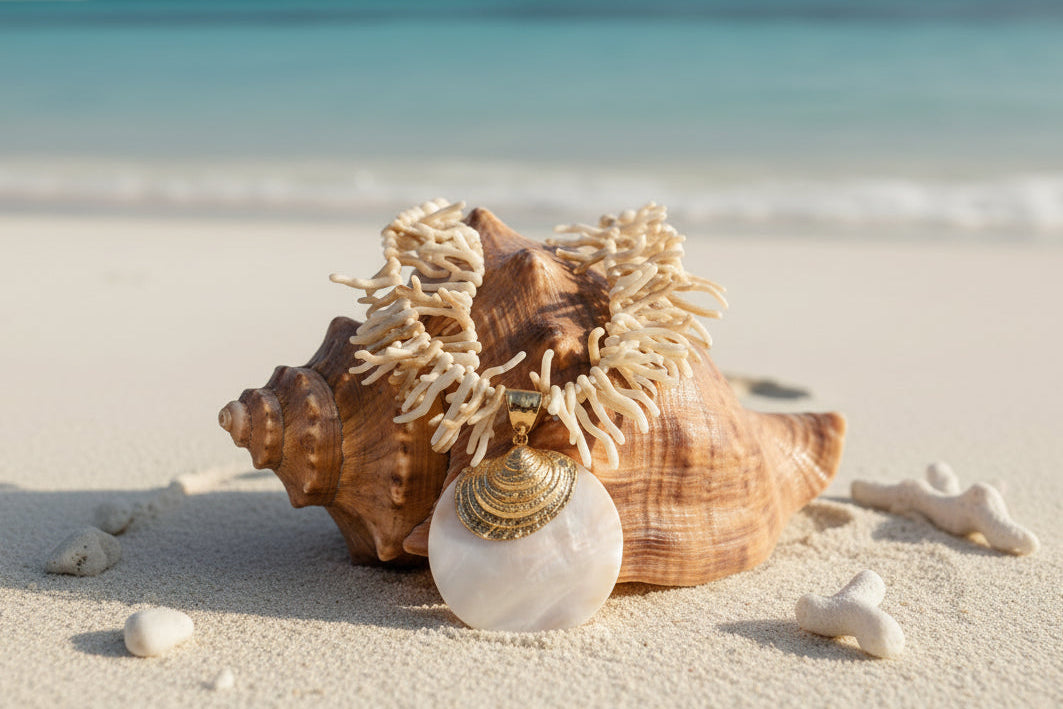 White Coral Branch Shell Necklace | Handmade Statement Jewelry
