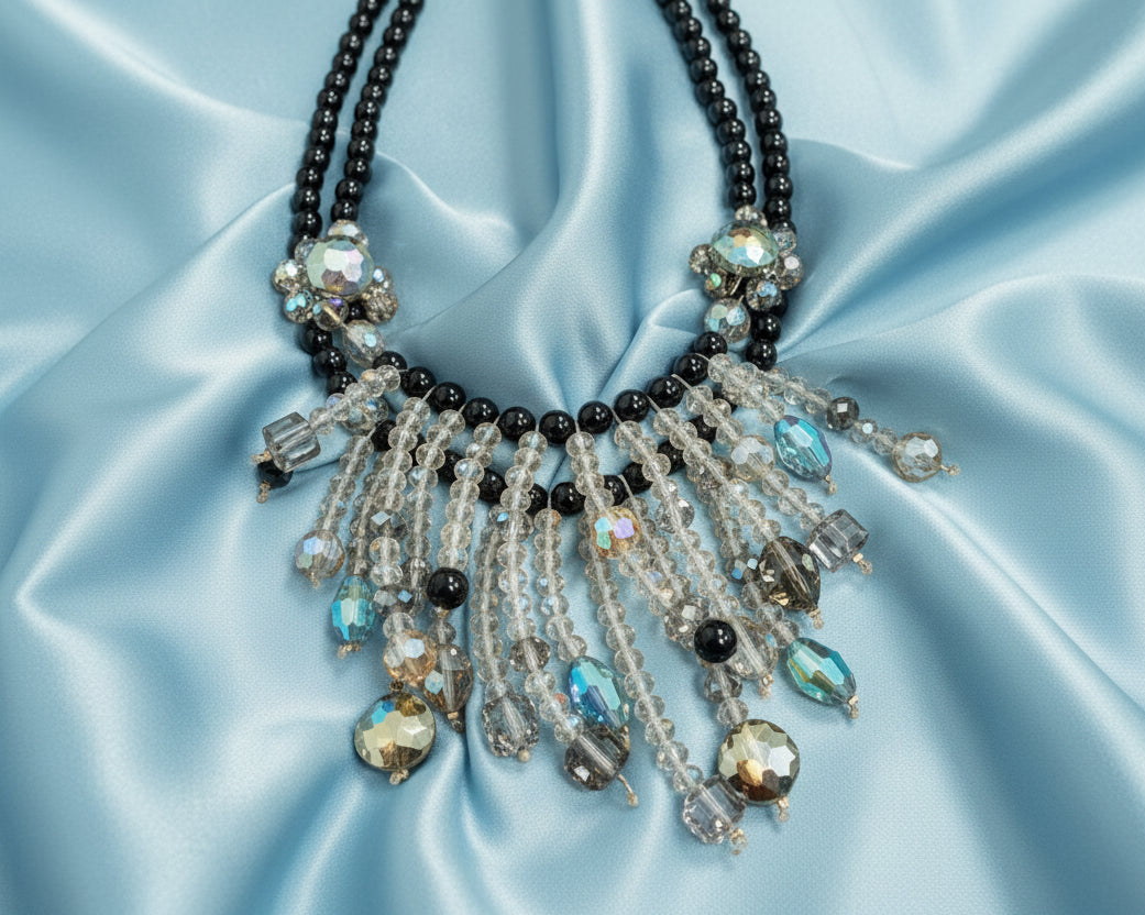 Aurora Borealis Beaded Necklace | Handmade Statement Jewelry