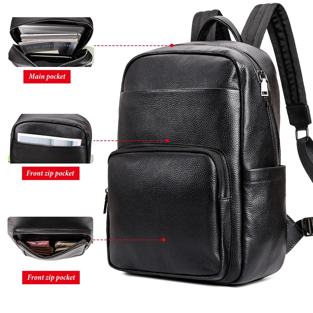 Genuine Leather Backpack for Men | Business Travel Laptop Bag