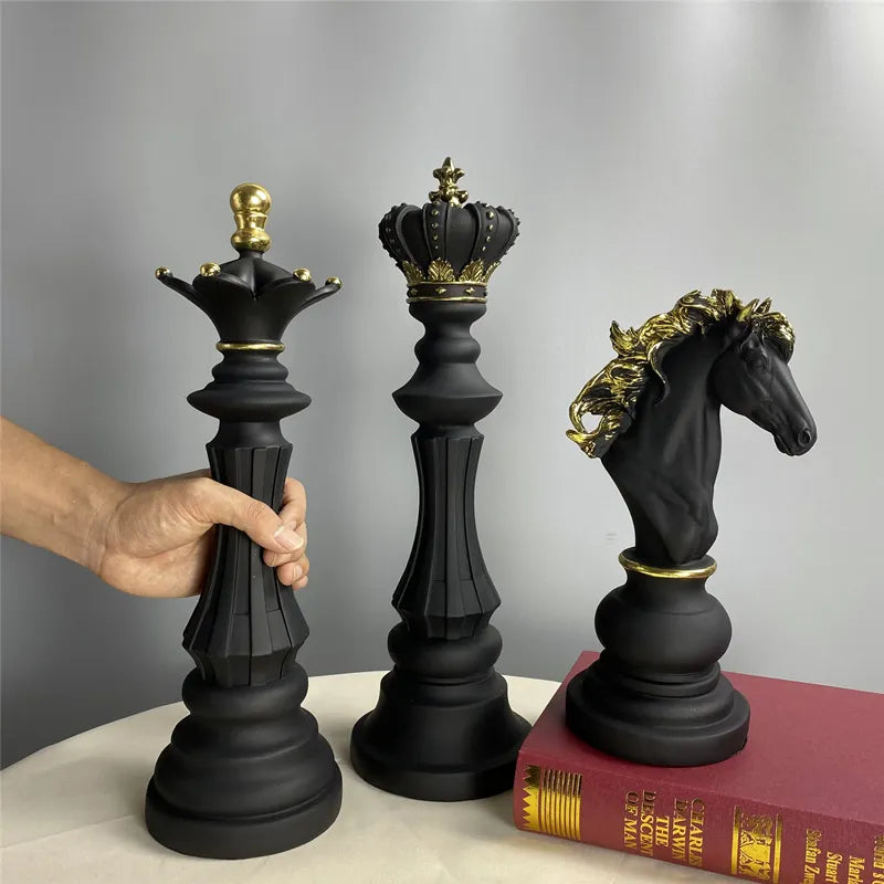 Vilead  Chess Pieces Figurines for Interior The Queen's Gambit Decor Office Living Room Home Decoration Modern Chessmen Gifts