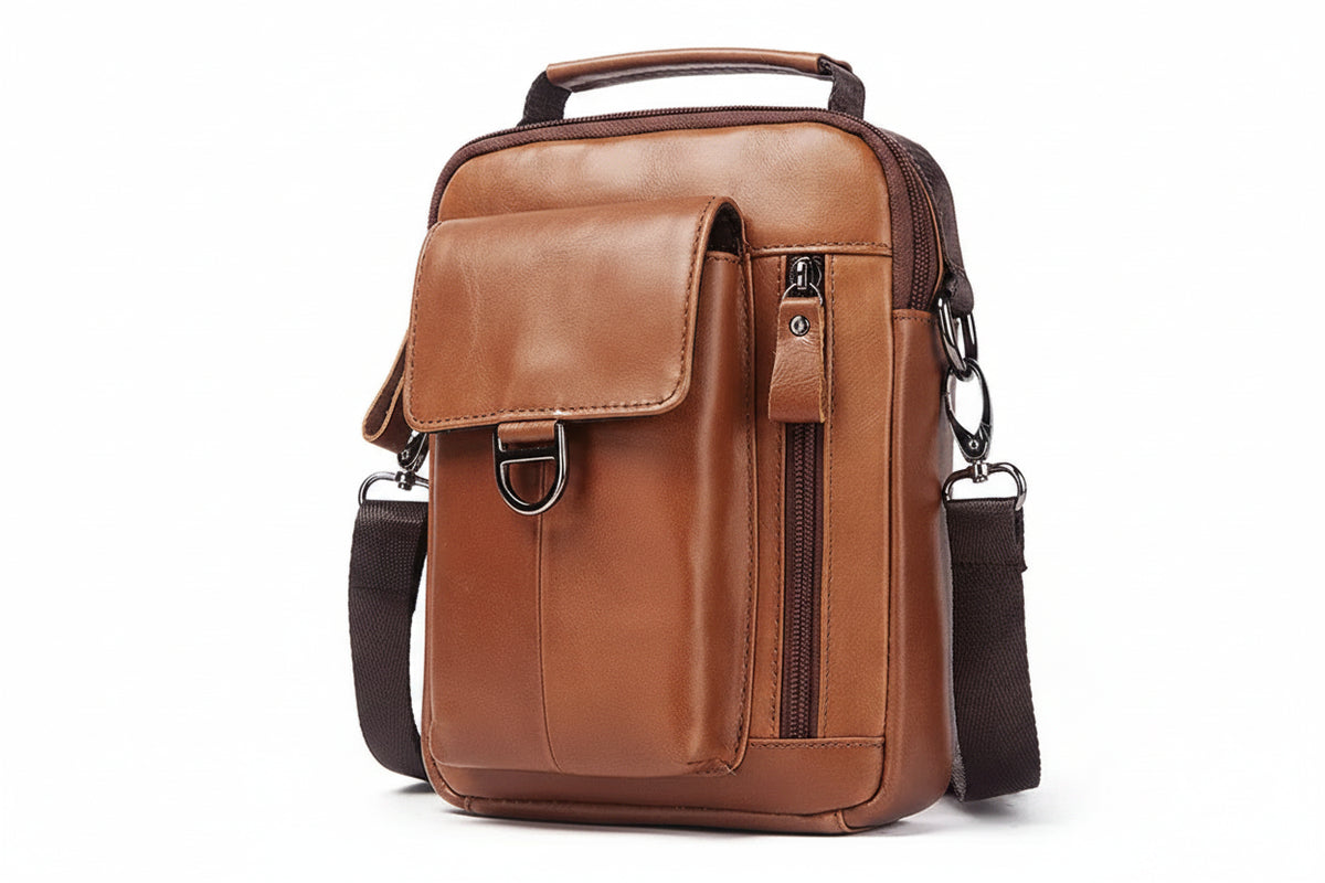 Genuine First Layer Cowhide Men's Shoulder Messenger Bag | Crossbody Business Travel Bag