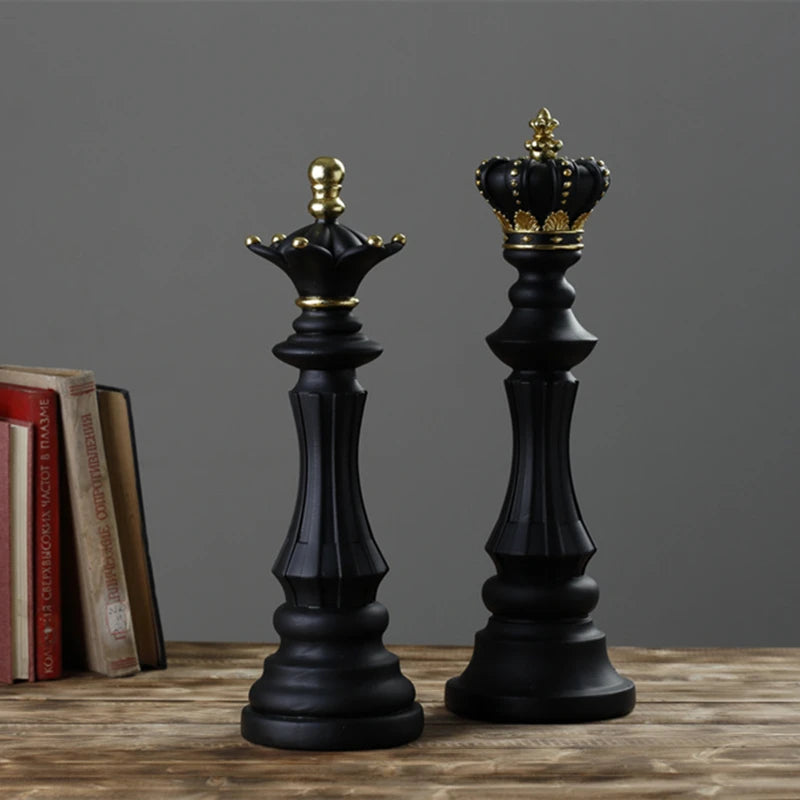 Vilead  Chess Pieces Figurines for Interior The Queen's Gambit Decor Office Living Room Home Decoration Modern Chessmen Gifts