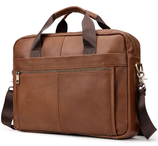Genuine Leather Briefcase for Men | Business Laptop Messenger Bag