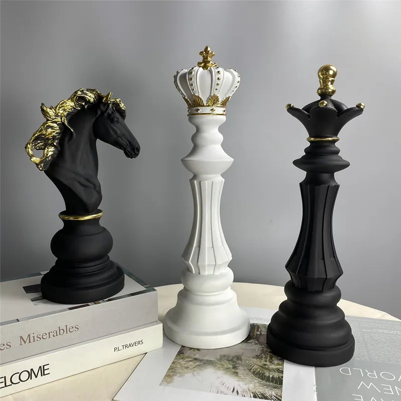 Vilead  Chess Pieces Figurines for Interior The Queen's Gambit Decor Office Living Room Home Decoration Modern Chessmen Gifts