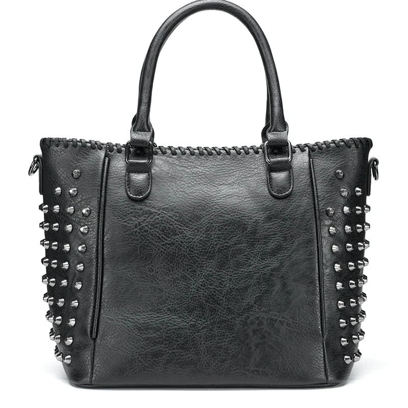 New Rivet Women  Pu Leather Crossbody Bag Purse Skull Handbag Quality Punk Shoulder Bags with Wallet Messenger Bag