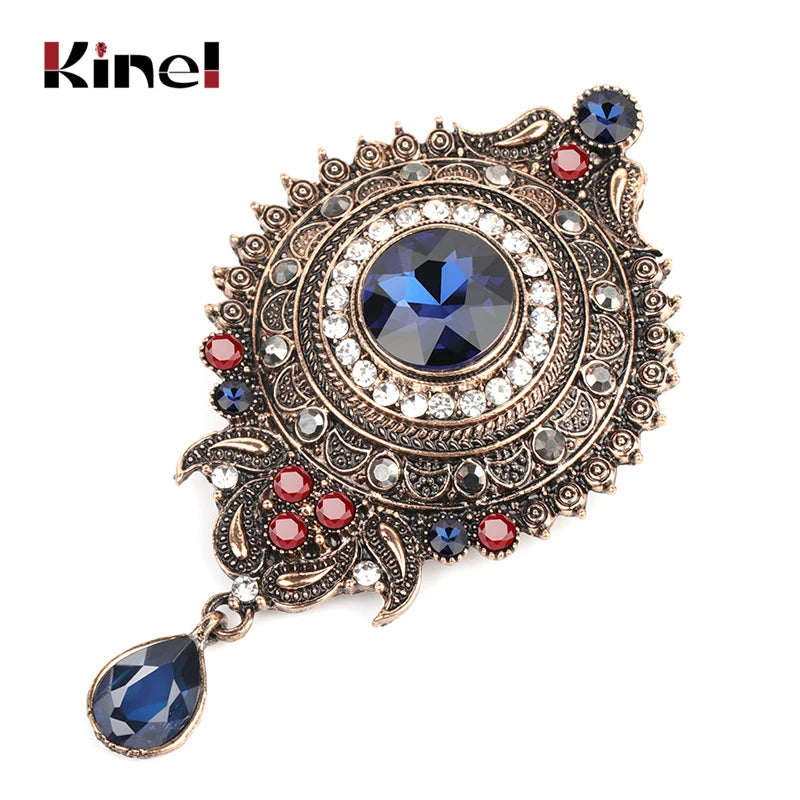 Bohemia Gray Crystal Flower Brooch Pins Metal Scarf Clothing Christmas Gift Banquet Vintage Wedding Accessories 219 New