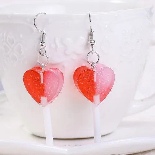 Resin Lollipop Drop Earrings