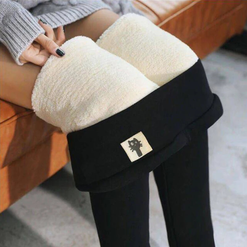 Women Lamb Fleece Legging/Pants Seamless High Waist Thick Thermal/Insulated Pants
