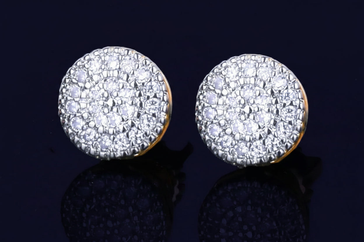 Men's 8MM Cubic Zirconia Round Stud Earrings – Hip Hop Screw Back