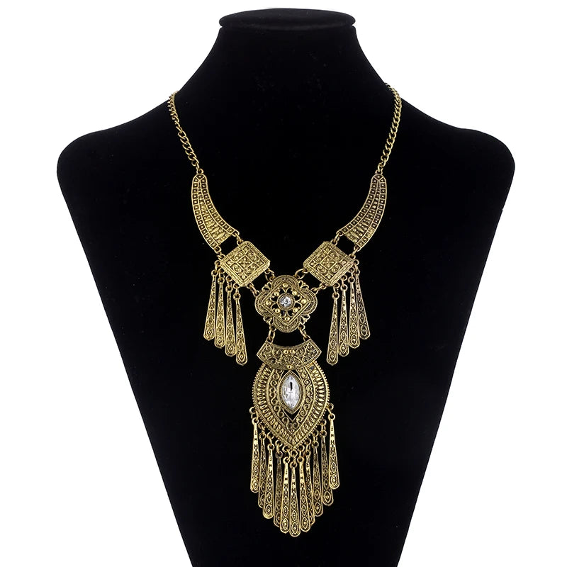 Bohemian Choker Collar Necklace Vintage Tassel Statement Maxi Long Necklace Collier Femme Jewelry