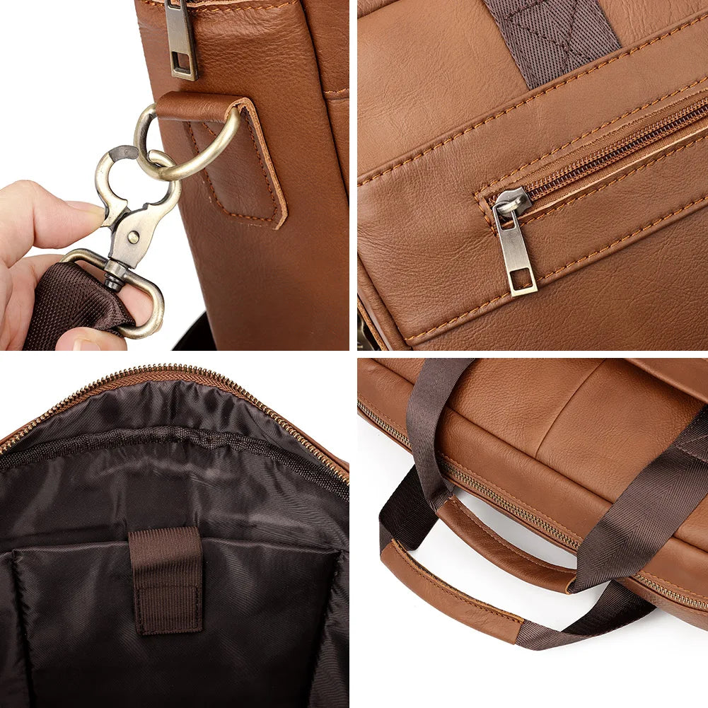 Genuine Leather Briefcase for Men | Business Laptop Messenger Bag