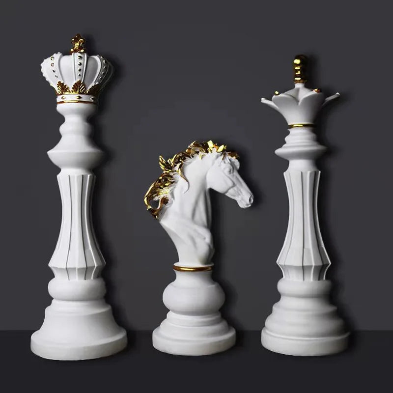 Vilead  Chess Pieces Figurines for Interior The Queen's Gambit Decor Office Living Room Home Decoration Modern Chessmen Gifts