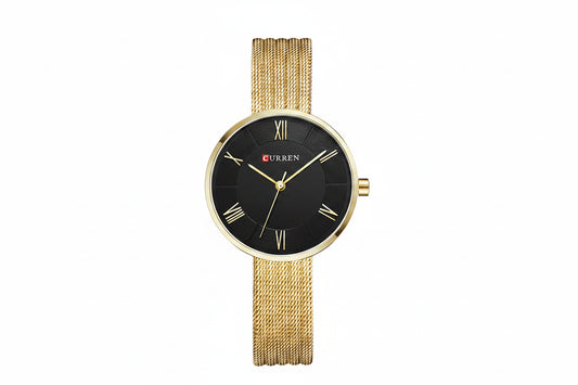 CURREN Women's Luxury Quartz Watch | Stainless Steel Mesh Band | Rose Gold | Waterproof