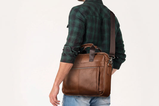 Genuine Leather Briefcase for Men | Business Laptop Messenger Bag