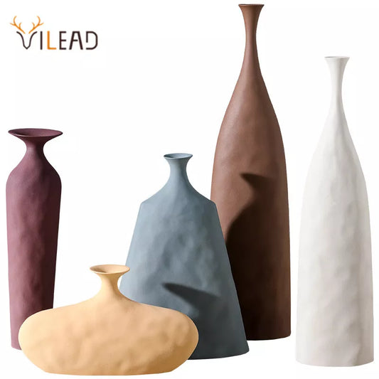 Vilead Modern Creative Ceramic Vase Scandinavian Style Flower Pot Nordic Sculpture Art Ornament Room Decoration Office Home Gift