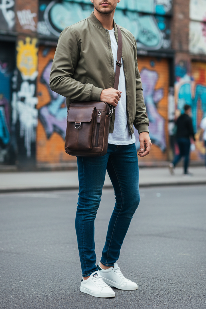 Genuine First Layer Cowhide Men's Shoulder Messenger Bag | Crossbody Business Travel Bag