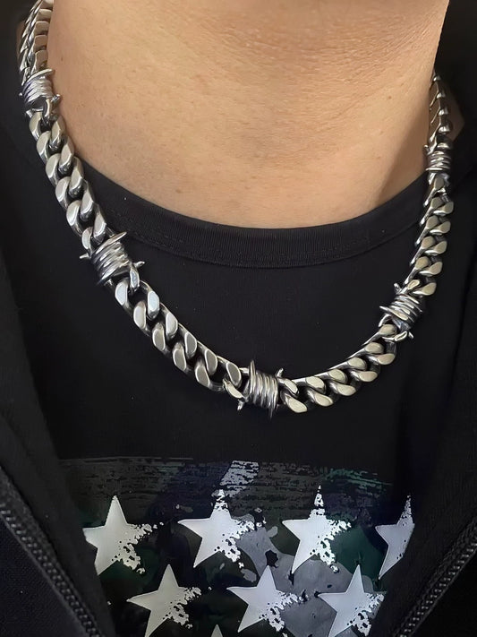 Thorns Matte Titanium Steel No Fading Cuban Link Chain