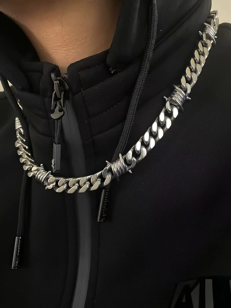 Thorns Matte Titanium Steel No Fading Cuban Link Chain
