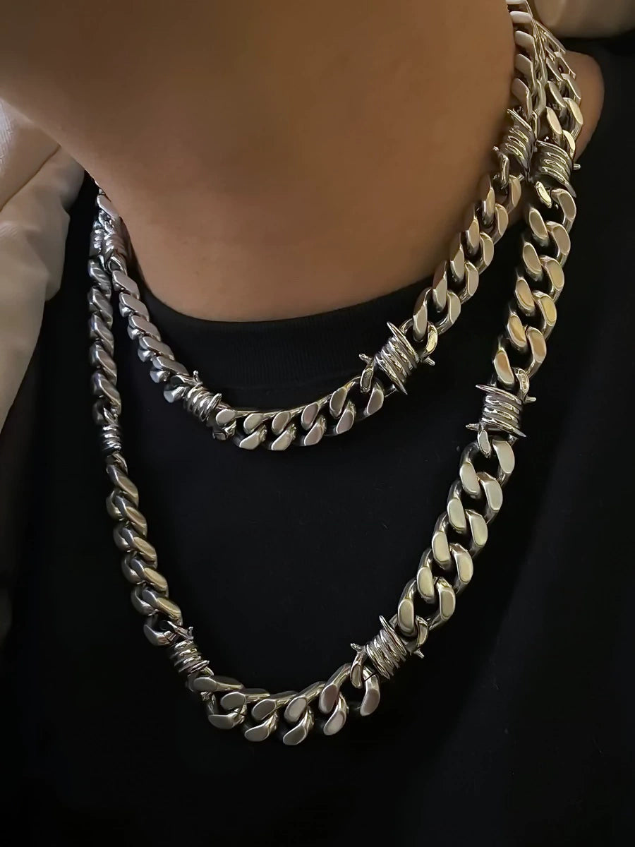 Thorns Matte Titanium Steel No Fading Cuban Link Chain