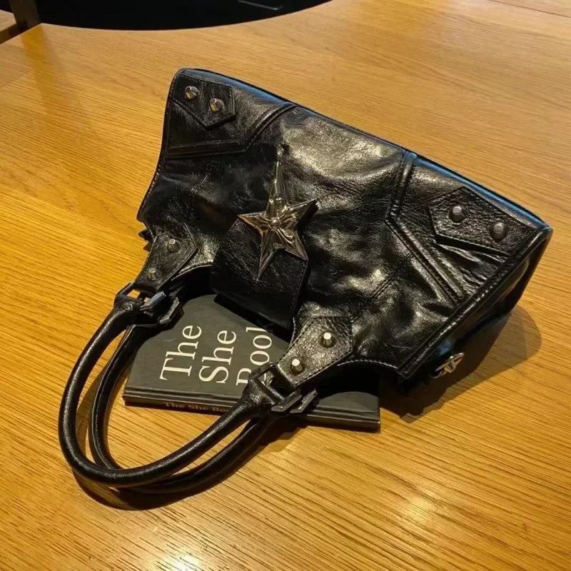 Star gothic black shoulder & crossbody bag