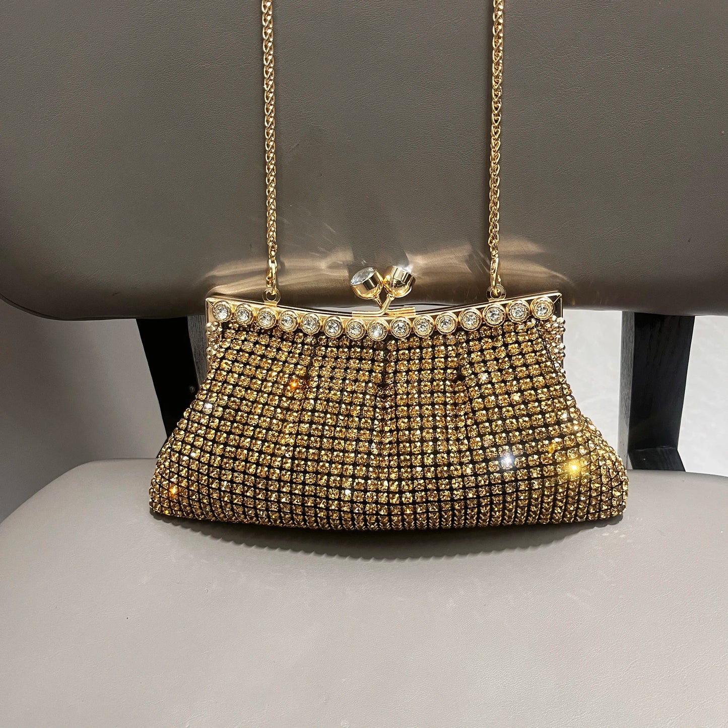 Evening clutch Purse/Bag - Rhinestones/Crystal Luxury Designer Shoulder Strap