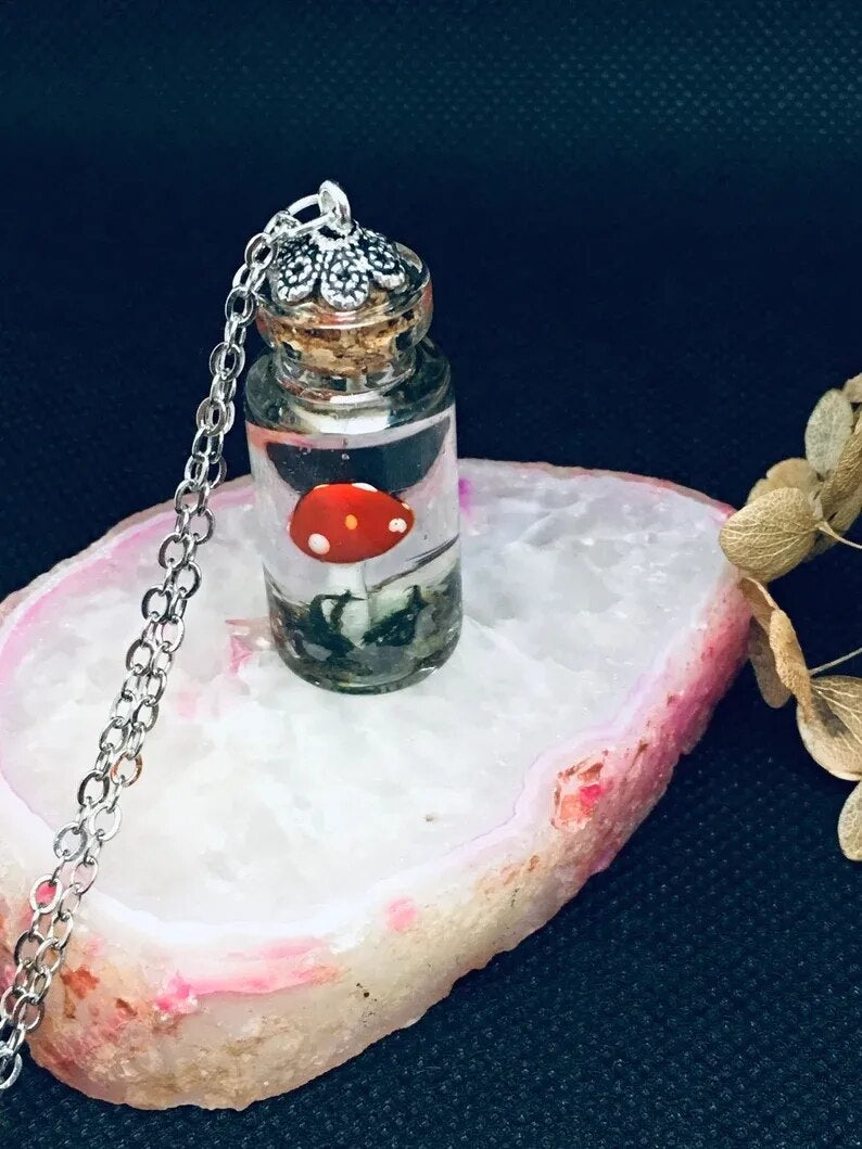 Terrarium Mushroom Necklace