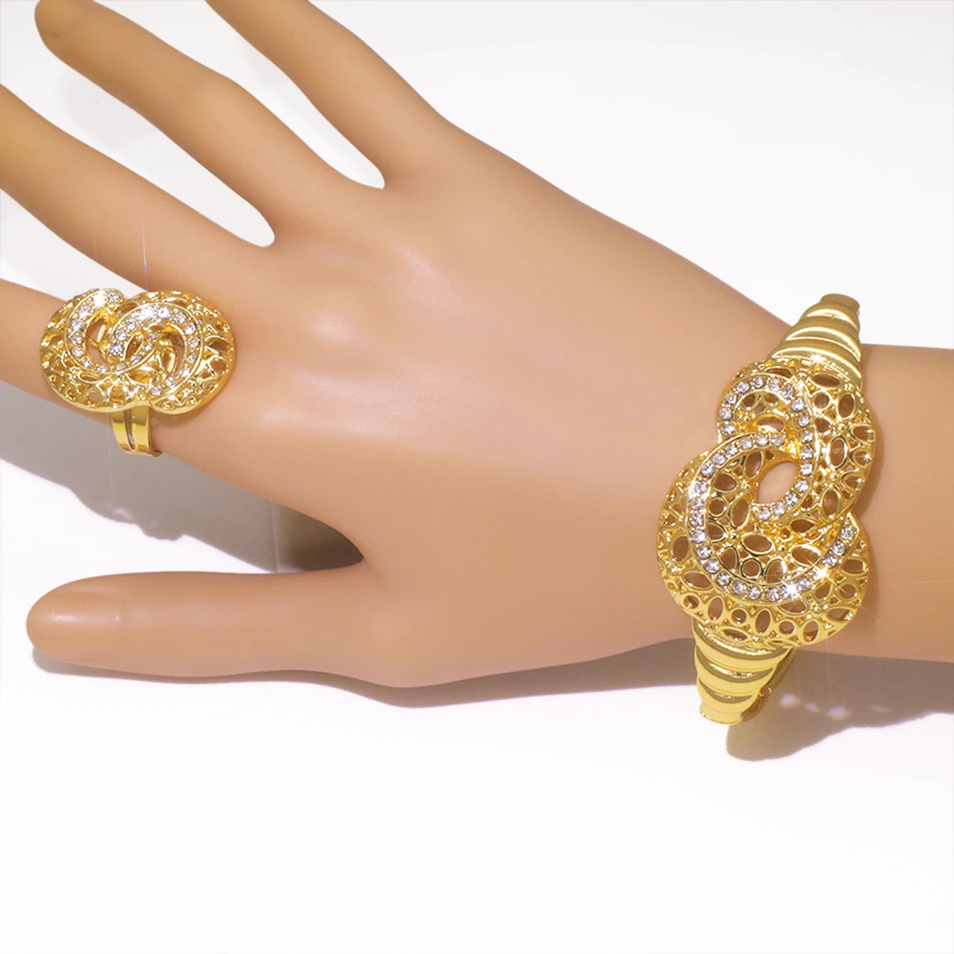 4Pcs/Set Fashion Party Jewelry Set For Women Exaggeration Statement Big Jewellery Hight Quality 18K Gold Plated Jewelery Gifts