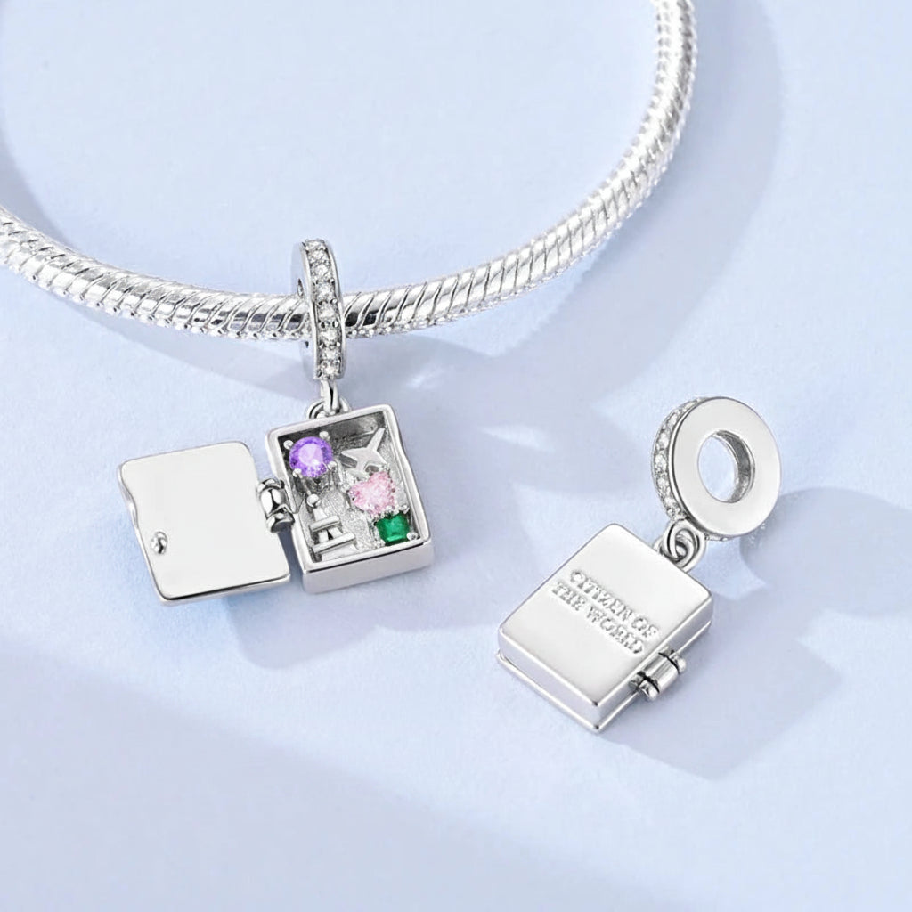 Charms 925 Silver Retractable Passport Beads Hot Air Balloon Ice Cream Pendant Fit Original Bracelets Women DIY Jewelry Gifts