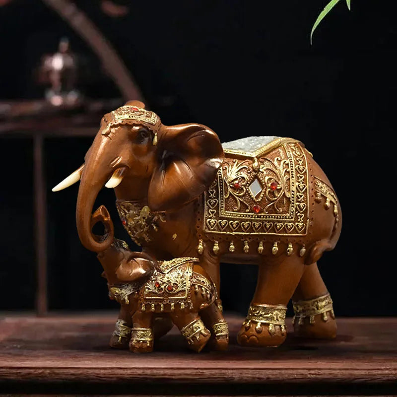 Vilead Thai Elephant Sculptures Pop Art Feng Shui Resin Statue Home Office Decoration Accessories Figurines Wealth Lucky Sign