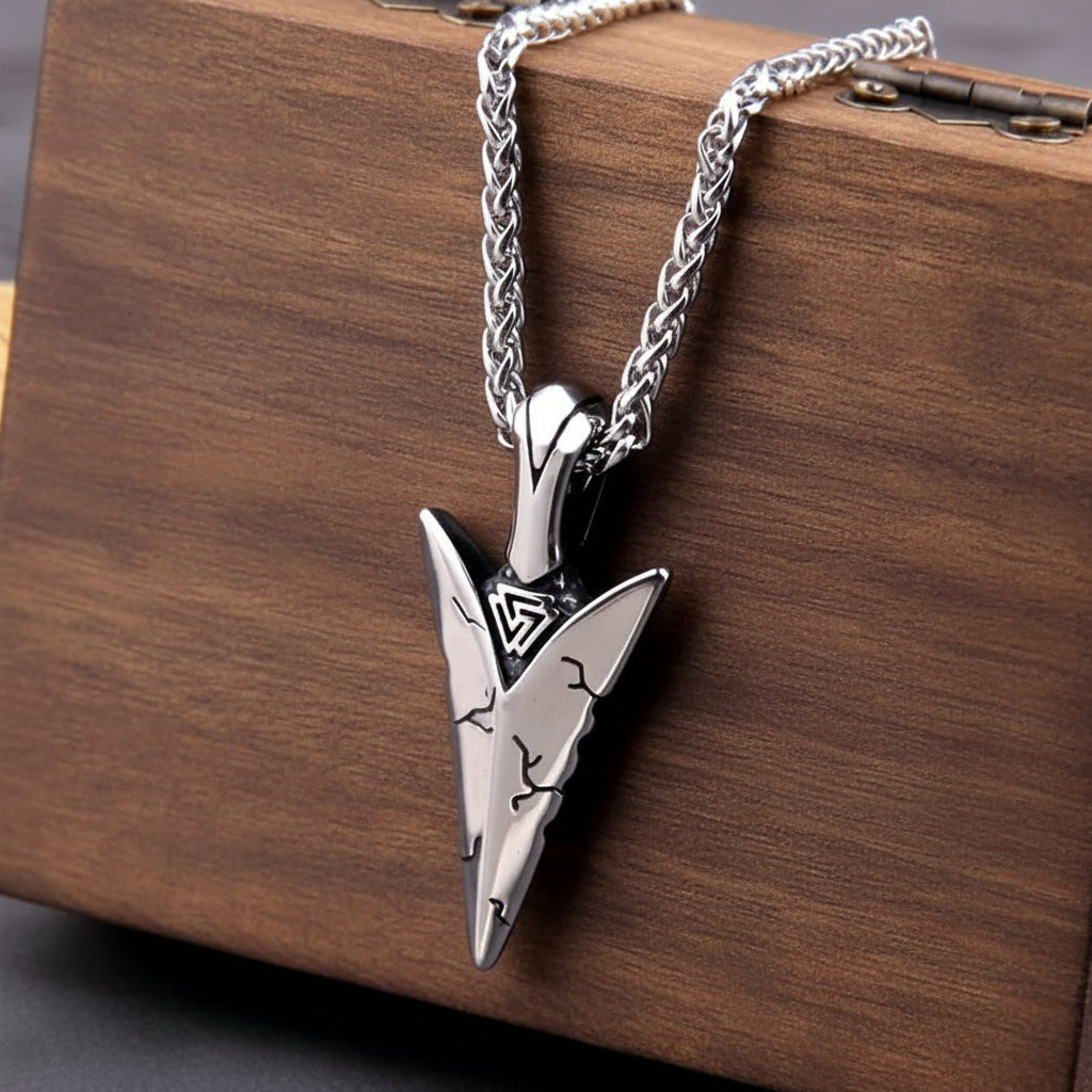 Men's Viking Spear Odin Amulet Pendant Necklace – Stainless Steel Norse Jewelry