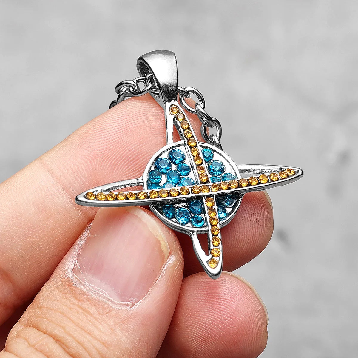 Galaxy Necklaces Stainless Steel Neptune Pendants Men Chain Planet Hip Hop Rock for Friend Jewelry Accessories Gift Dropshipping