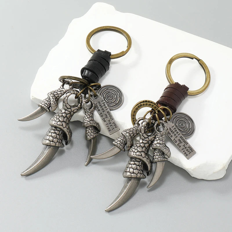 Punk rock claw pendant keychains