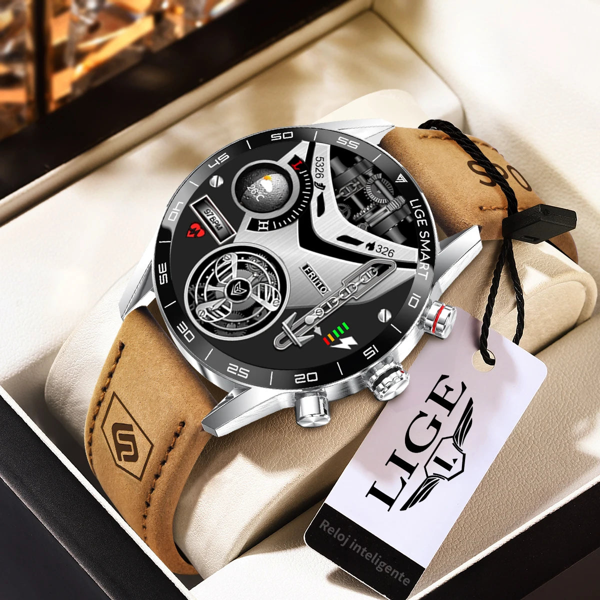 LIGE Men's Military GPS Smart Watch | Bluetooth Calls | 100+ Sport Modes | AMOLED
