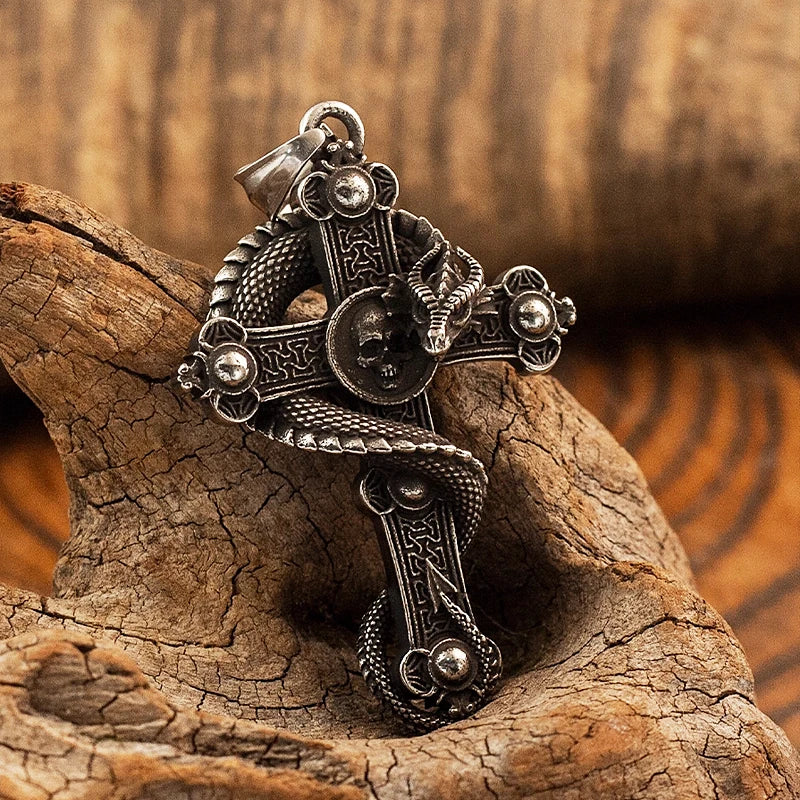 Vintage Dragon Skull Pendant Necklace for Men & Women | Punk Gothic Stainless Steel Chain Jewelry